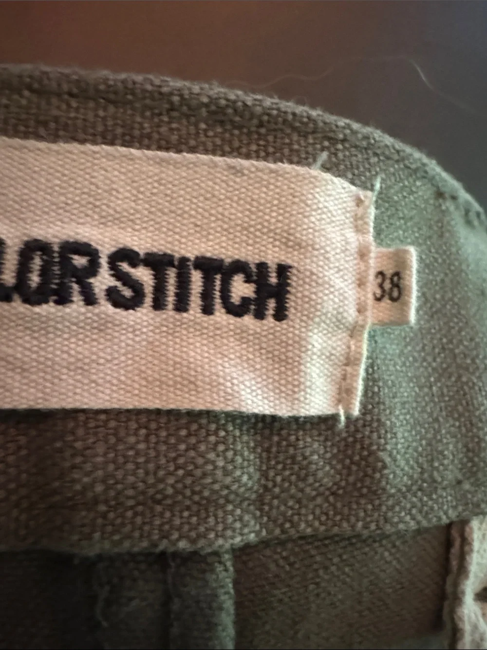 Taylor Stitch Olive Green Canvas Chinos - Picture 4 of 6